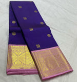 Load image into Gallery viewer, Classic Navy Blue &amp; Pink 2gm Zari Elegance Kanchipuram Handloom Silk Saree SS24471
