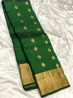 Load image into Gallery viewer, Classic Green 1gm Zari Elegance Kanchipuram Handloom Silk Saree SS23472
