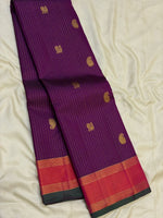 Load image into Gallery viewer, Classic Berry Pink &amp; Burnt Orange 2gm Zari Pearl strips Elegance Kanchipuram Handloom Silk Saree SS28568
