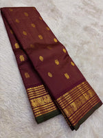 Load image into Gallery viewer, Classic Berry Plum Elegance Kanchipuram Handloom Silk Saree SS27597
