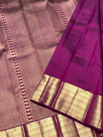 Load image into Gallery viewer, Classic Wine Red 2gm Zari Bridal Elegance Kanchipuram Handloom Silk Saree SS27178
