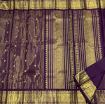 Load image into Gallery viewer, Classic Berry Plum Vintage Vaira Oosi 2gm Zari Elegance Kanchipuram Handloom Silk Saree SS27559
