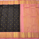 Load image into Gallery viewer, Classic Charcoal Black &amp; Baby Pink Elegance Kanchipuram Handloom Silk Saree SS28581
