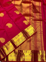 Load image into Gallery viewer, Classic Ruby Pink 2gm Zari Elegance Kanchipuram Silk Saree SS24014
