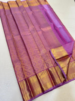 Load image into Gallery viewer, Classic Onion Pink Elegance Kanchipuram Handloom Silk Saree SS24704
