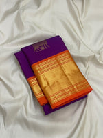 Load image into Gallery viewer, Classic Vadamalli &amp; Orange 1gm Zari Korvai Bridal Elegance Kanchipuram Handloom Silk Saree SS28115
