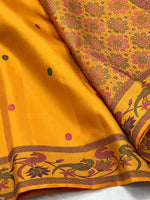 Load image into Gallery viewer, Classic Mustard Yellow 2gm Zari Kanchipuram Handloom Silk Saree SS25574
