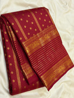Load image into Gallery viewer, Classic Brick Red 2gm Zari Vaira Oosi Checks Elegance Kanchipuram Handloom Silk Saree SS27604
