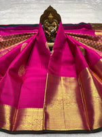 Load image into Gallery viewer, Classic Deep Pink &amp; Green Bridal Elegance Kanchipuram Handloom Silk Saree SS28461
