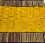 Load image into Gallery viewer, Classic Sunny Yellow &amp; Berry Purple 3gm Zari Elegance Kanchipuram Handloom Silk Saree SS24454
