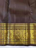 Load image into Gallery viewer, Classic Rust Brick Brown &amp; Black Elegance Kanchipuram Handloom Silk Saree SS27163
