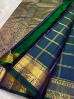 Load image into Gallery viewer, Classic Peacock Green Bridal Elegance Kanchipuram Handloom Silk Saree SS27865
