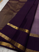 Load image into Gallery viewer, Classic Mauve &amp; Plum 2gm Zari Elegance Kanchipuram Handloom Silk Saree SS24137
