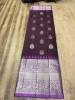 Load image into Gallery viewer, Classic Jamun Plum &amp; Lavender Elegance Kanchipuram Handloom Silk Saree SS28438
