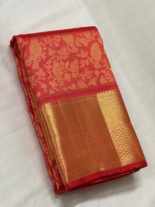 Classic Scarlet Red 2gm Zari Elegance Kanchipuram Handloom Silk Saree SS24464