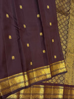 Load image into Gallery viewer, Classic Dark Chocolate 2gm Zari Vintage Elegance Kanchipuram Handloom Silk Saree SS27660
