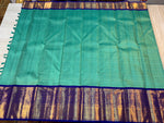 Load image into Gallery viewer, Classic Sea Green &amp; Royal Blue 2gm Zari Bridal Elegance Kanchipuram Handloom Silk Saree SS24662
