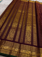 Load image into Gallery viewer, Classic Coffee Brown Elegance Kanchipuram Handloom Silk Saree SS27599
