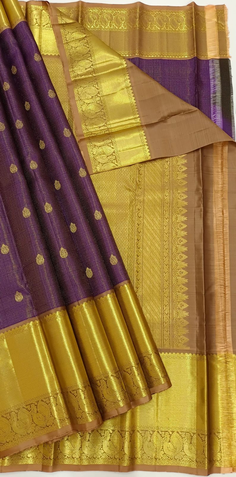 Classic Vadamalli Purple 2gm Zari Vaira Oosi Bridal Elegance Kanchipuram Handloom Silk Saree SS24462