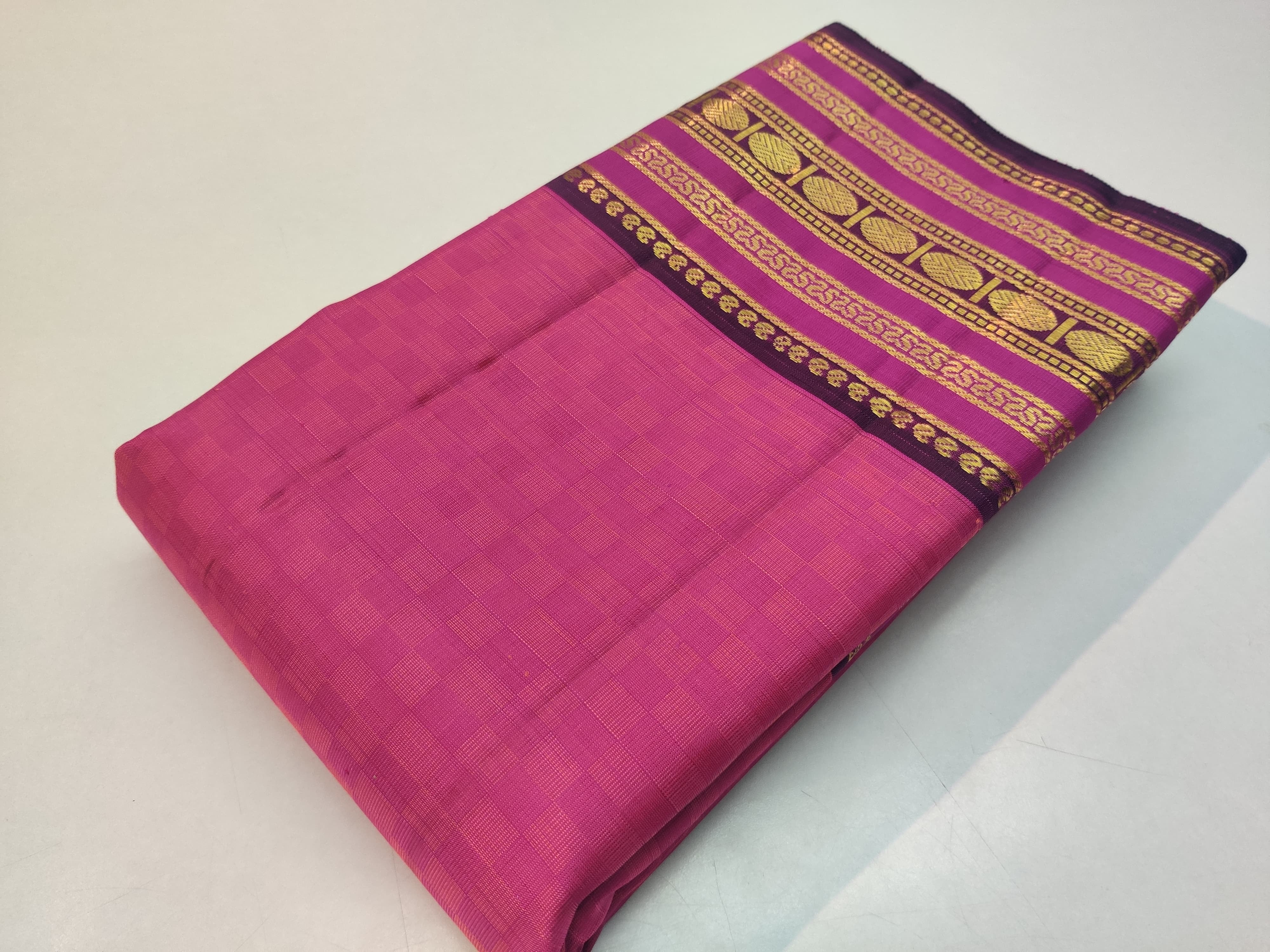 Classic Creamy Pink Elegance Kanchipuram Silk Saree SS23831