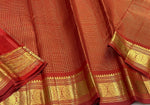 Load image into Gallery viewer, Classic Brick Orange 2gm Vintage Zari Checks Elegance Kanchipuram Handloom Silk Saree SS27512
