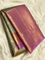 Load image into Gallery viewer, Classic Shimmer Blue &amp; Fuchsia Pink 2gm Zari Tissue Brocade Bridal Elegance Kanchipuram Handloom Silk Saree SS27097
