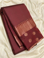 Load image into Gallery viewer, Classic Chocolate Brown 1gm Zari Elegance Kanchipuram Handloom Silk Saree SS27964
