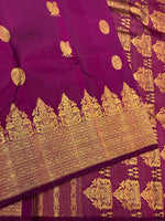 Load image into Gallery viewer, Classic Berry Purple 2gm Zari Bridal Elegance Kanchipuram Handloom Silk Saree SS24520
