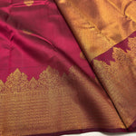 Load image into Gallery viewer, Classic Maroon 2gm Zari Temple Bridal Elegance Kanchipuram Handloom Silk Saree SS26580
