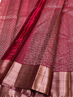 Load image into Gallery viewer, Classic Wine Red 2gm Antique Zari Bridal Elegance Kanchipuram Handloom Silk Saree SS25325
