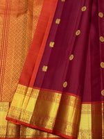 Load image into Gallery viewer, Classic Brick Red &amp; Orange 2gm Zari Vintage Elegance Kanchipuram Handloom Silk Saree SS27888
