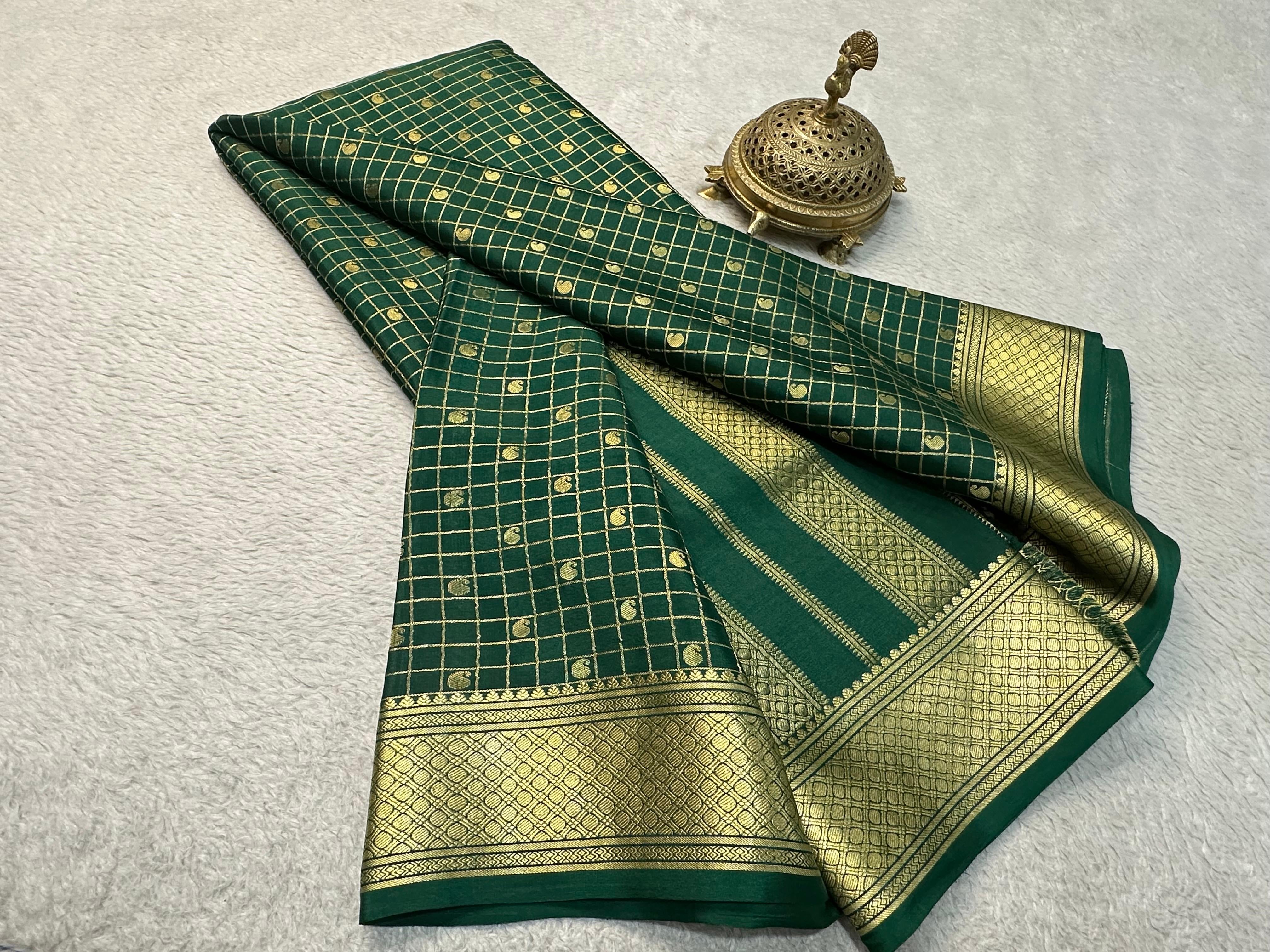 Classic Green Elegance Mysore Silk Saree SS24637