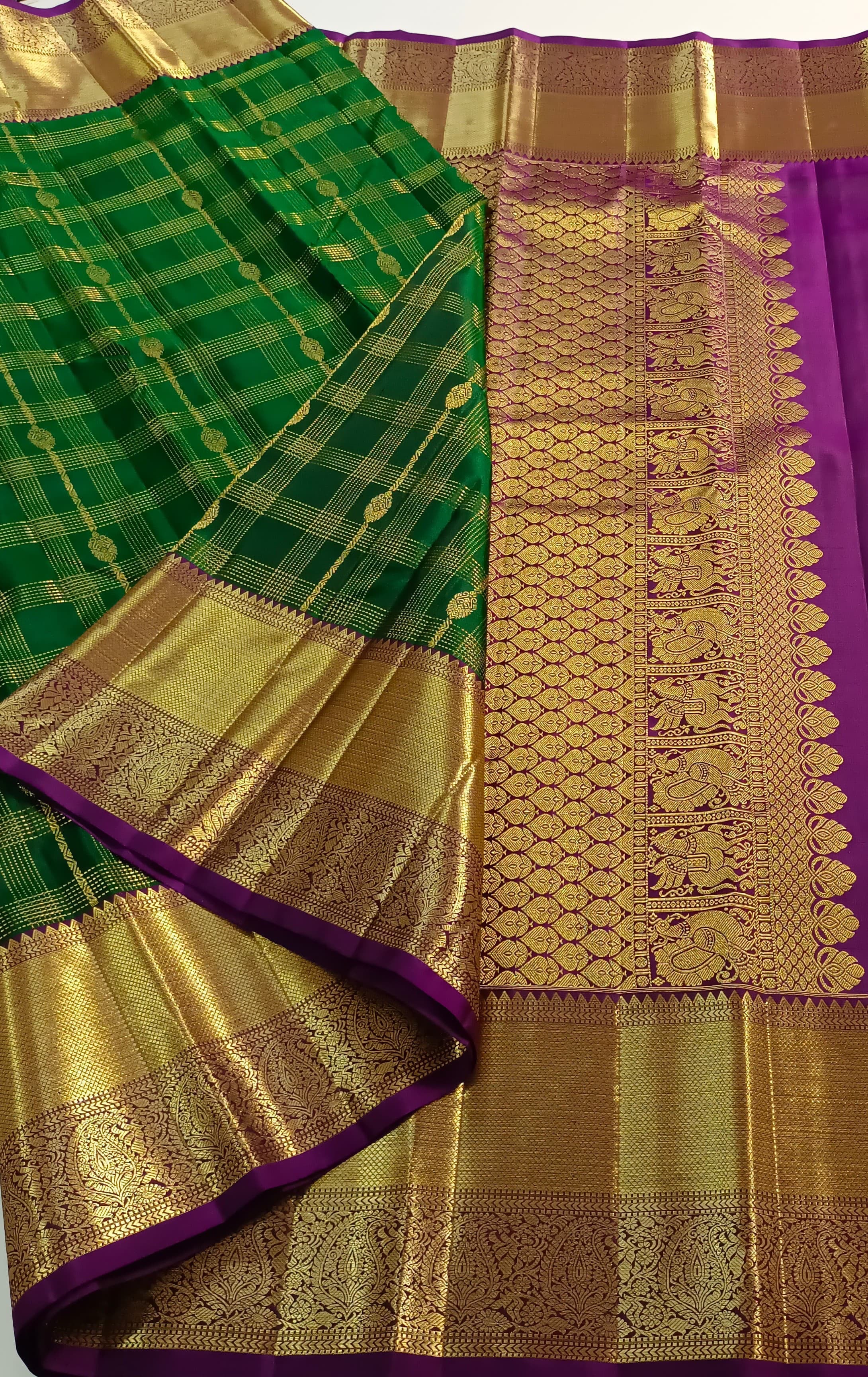 Classic Green & Vadamalli Bridal Elegance Kanchipuram Handloom Silk Saree SS23587