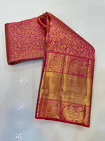 Load image into Gallery viewer, Classic Pink Bridal Elegance Kanchipuram Tissue Handloom Silk Saree SS25273
