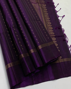 Classic Violet Elegance Handloom Soft Silk Saree SS25646