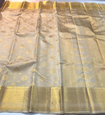 Load image into Gallery viewer, Classic Beige 2gm Zari Bridal Elegance Kanchipuram Handloom Silk Saree SS26395
