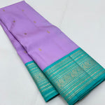 Load image into Gallery viewer, Classic Lilac 2gm Zari Elegance Kanchipuram Handloom Silk Saree SS24140
