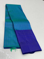 Load image into Gallery viewer, Classic Blue &amp; Royal Blue 2gm Zari Elegance Kanchipuram Handloom Silk Saree SS25343
