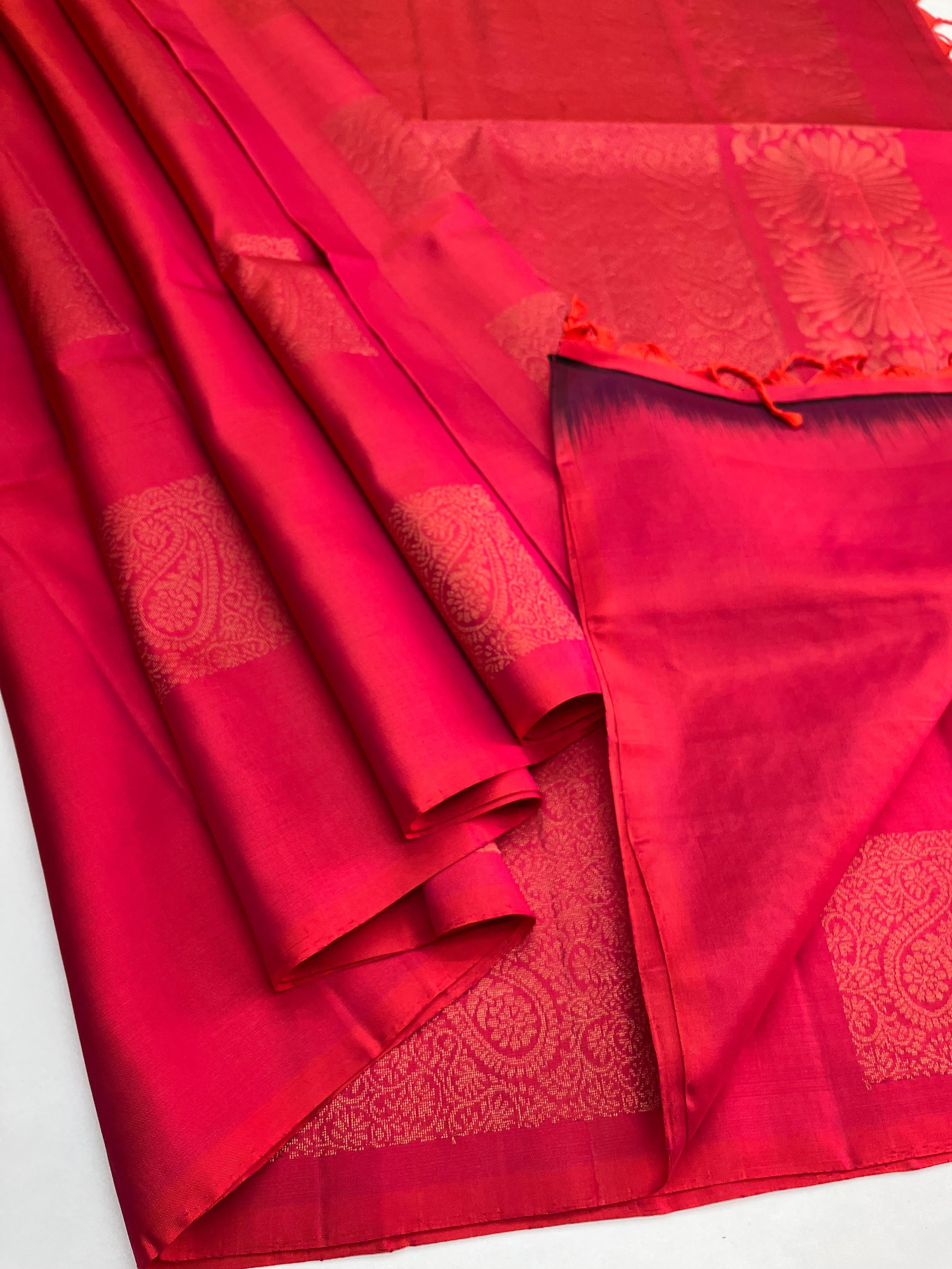 Classic Hot Pink Elegance Handloom Soft Silk Saree SS24154