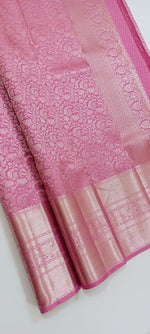 Load image into Gallery viewer, Classic Pastel Pink Silver Zari Elegance Kanchipuram Handloom Silk Saree SS24241
