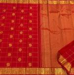 Load image into Gallery viewer, Classic Scarlet Red 1gm Zari Kanchipuram Handloom Silk Saree SS25645
