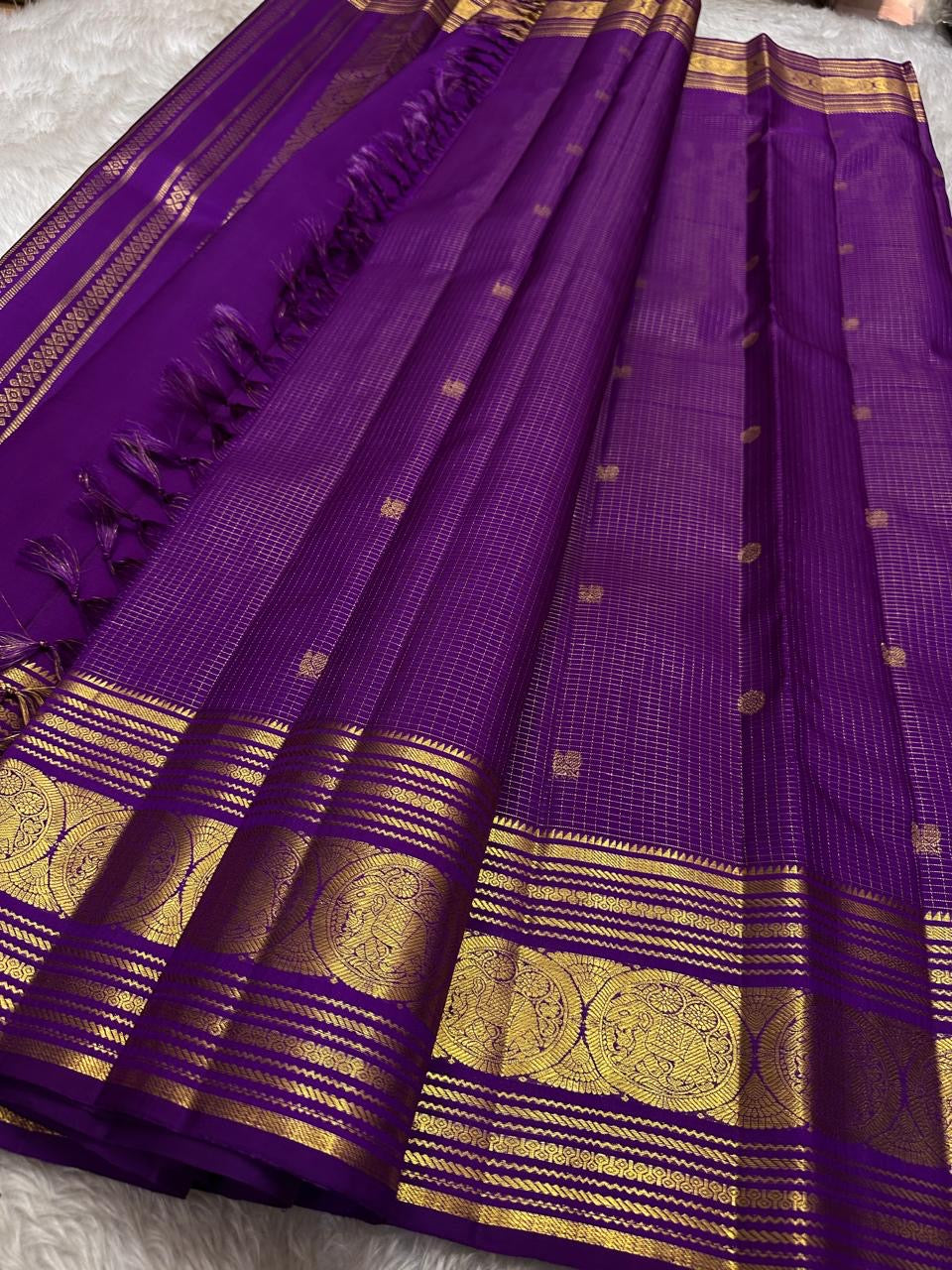 Classic Bright Vadamalli Purple Elegance Kanchipuram Handloom Silk Saree SS25403