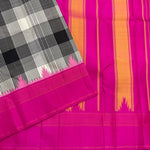 Load image into Gallery viewer, Classic Black &amp; White Checks Deep Pink 1gm Zari Elegance Kanchipuram Handloom Silk Saree SS24713
