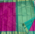 Load image into Gallery viewer, Classic Orchid Pink &amp; Sea Green 1gm Zari Korvai Elegance Kanchipuram Handloom Silk Saree SS28214

