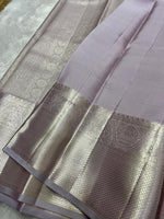 Load image into Gallery viewer, Classic Smoky Grey Tint Bridal Elegance Kanchipuram Handloom Silk Saree SS23697
