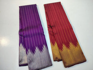 Classic Berry Red Temple Kanchipuram Handloom Silk Saree SS25947