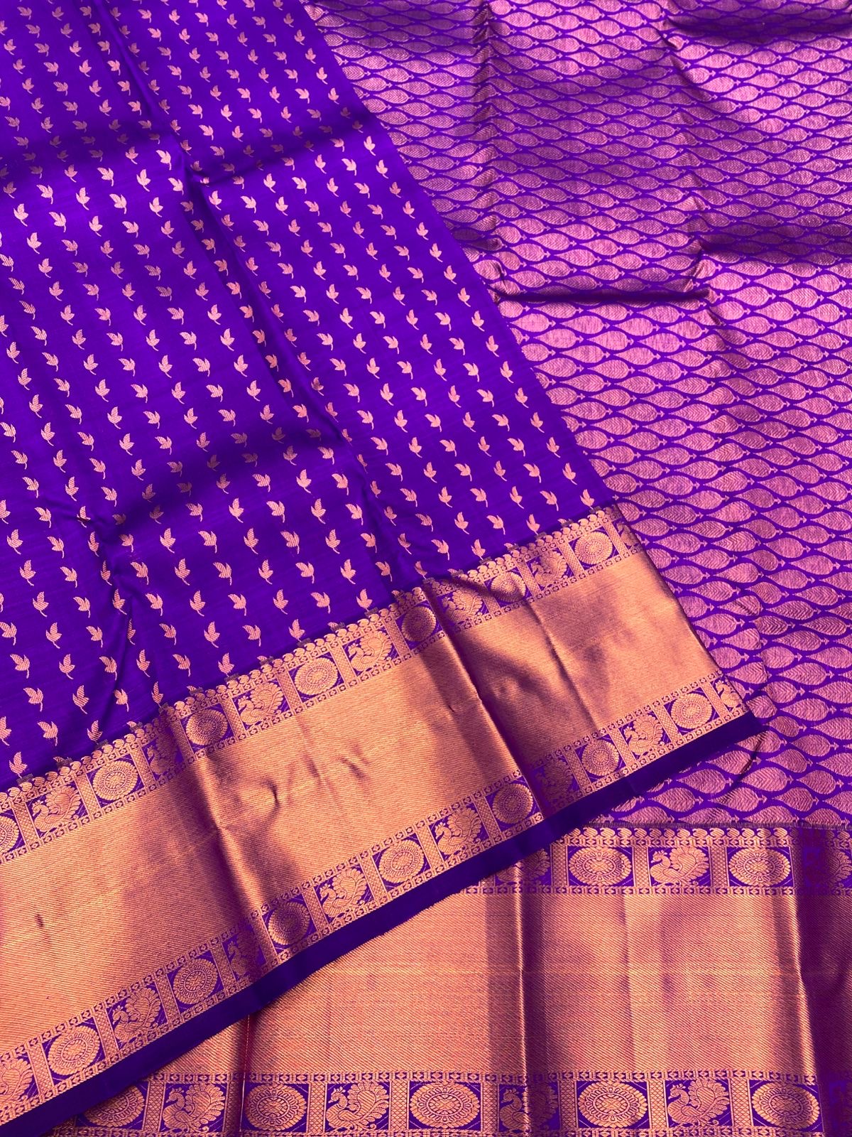 Classic Vadamalli 2gm Copper Zari Kanchipuram Handloom Silk Saree SS26231