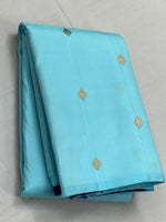 Load image into Gallery viewer, Classic Sky Blue &amp; Violet 2gm Zari Kanchipuram Handloom Silk Saree SS26214
