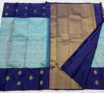 Load image into Gallery viewer, Classic Sky Blue &amp; Deep Blue 2gm Zari Elegance Kanchipuram Handloom Silk Saree SS25197
