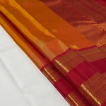 Load image into Gallery viewer, Classic Mango Yellow &amp; Crimson Red 2gm Zari Elegance Kanchipuram Handloom Silk Saree SS28232
